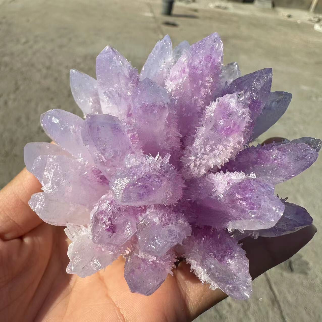 New Find purple pink Phantom Quartz Crystal Cluster Mineral Specimen 300g+
