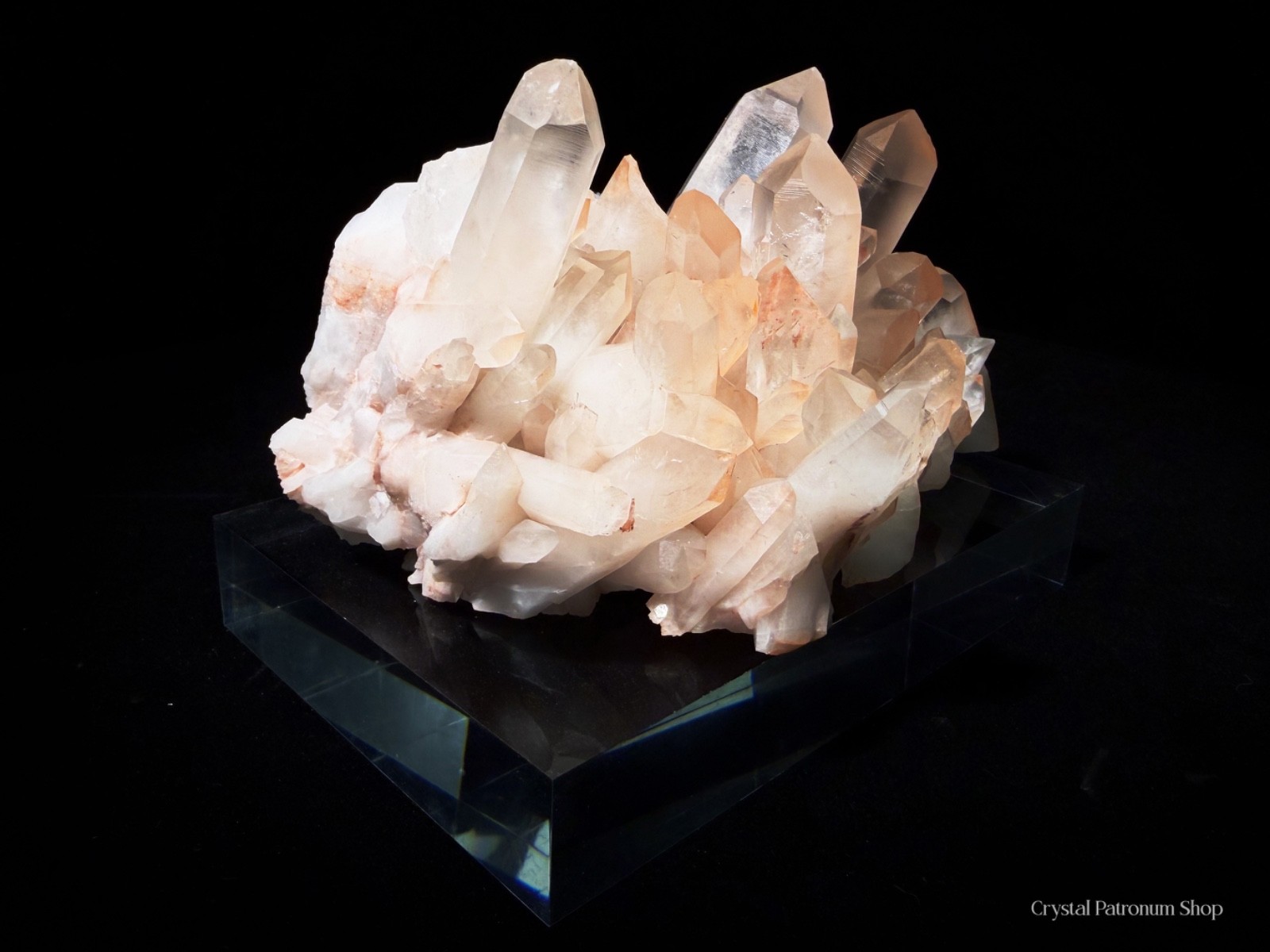 2.6LB Pink and White Crystal Cluster on Acrylic Stand | Natural Quartz Formation