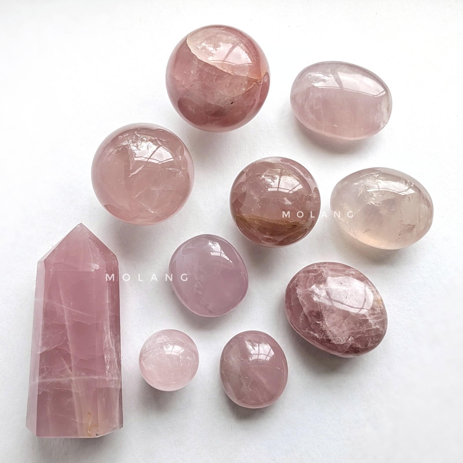 51mm super flashy rose quartz sphere with asterism, star rose quartz crystal