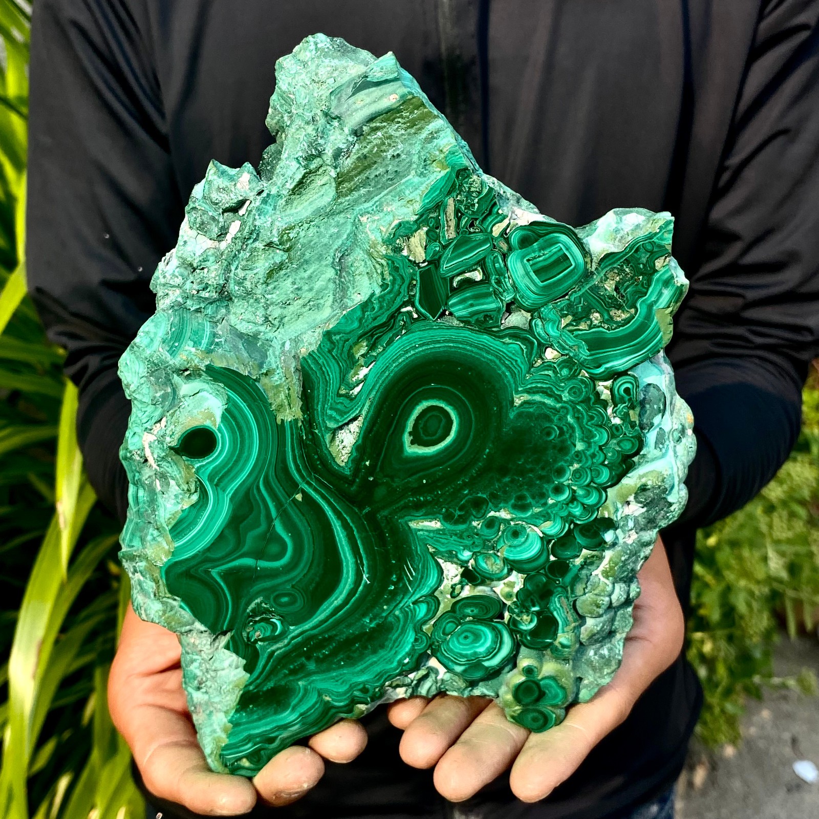 2.6LB Natural malachite slice quartz crystal luster mineral specimen