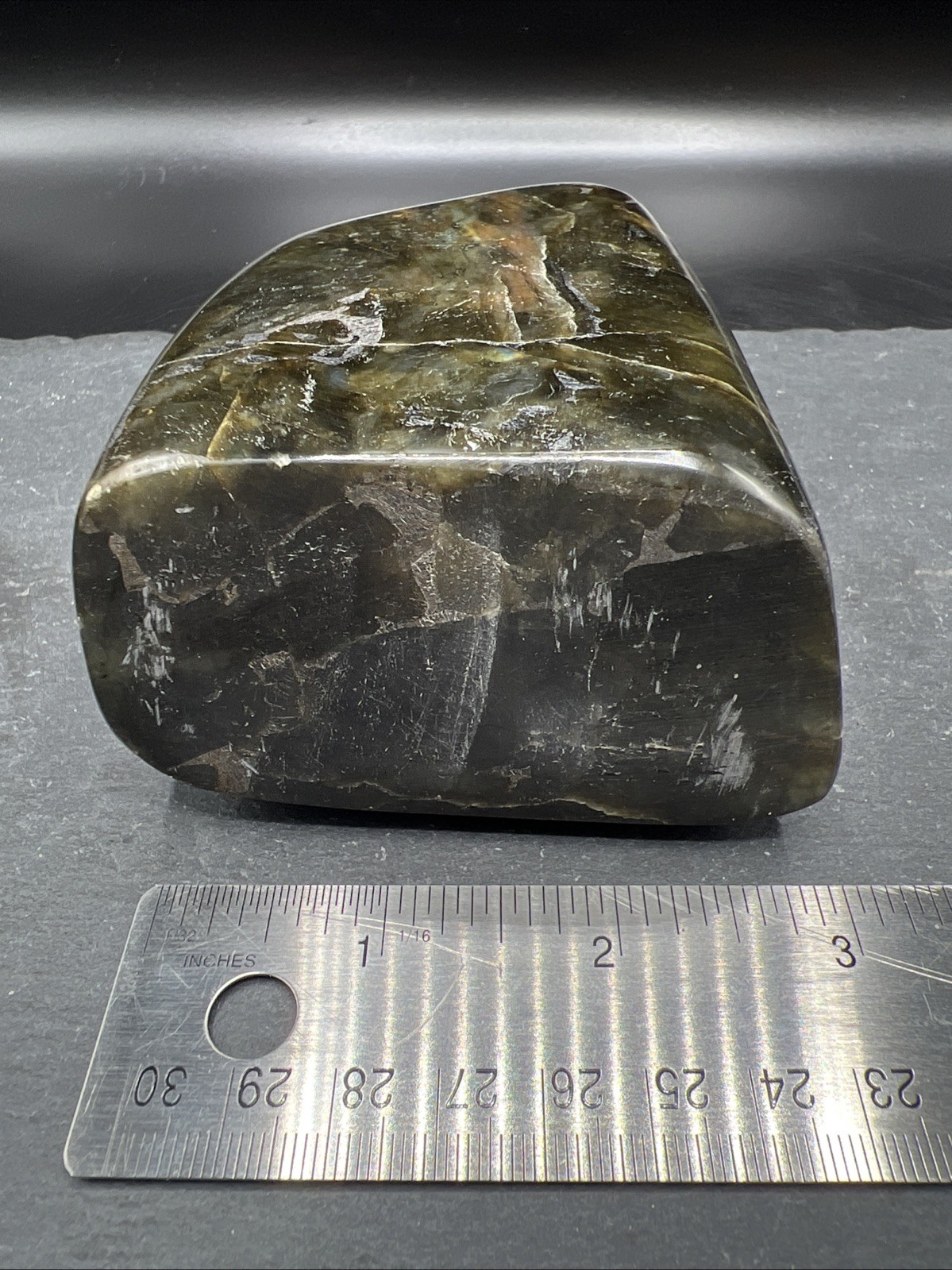 2.4Lb. Natural Labradorite Fully Polished Quartz Crystal Freeform Mineral