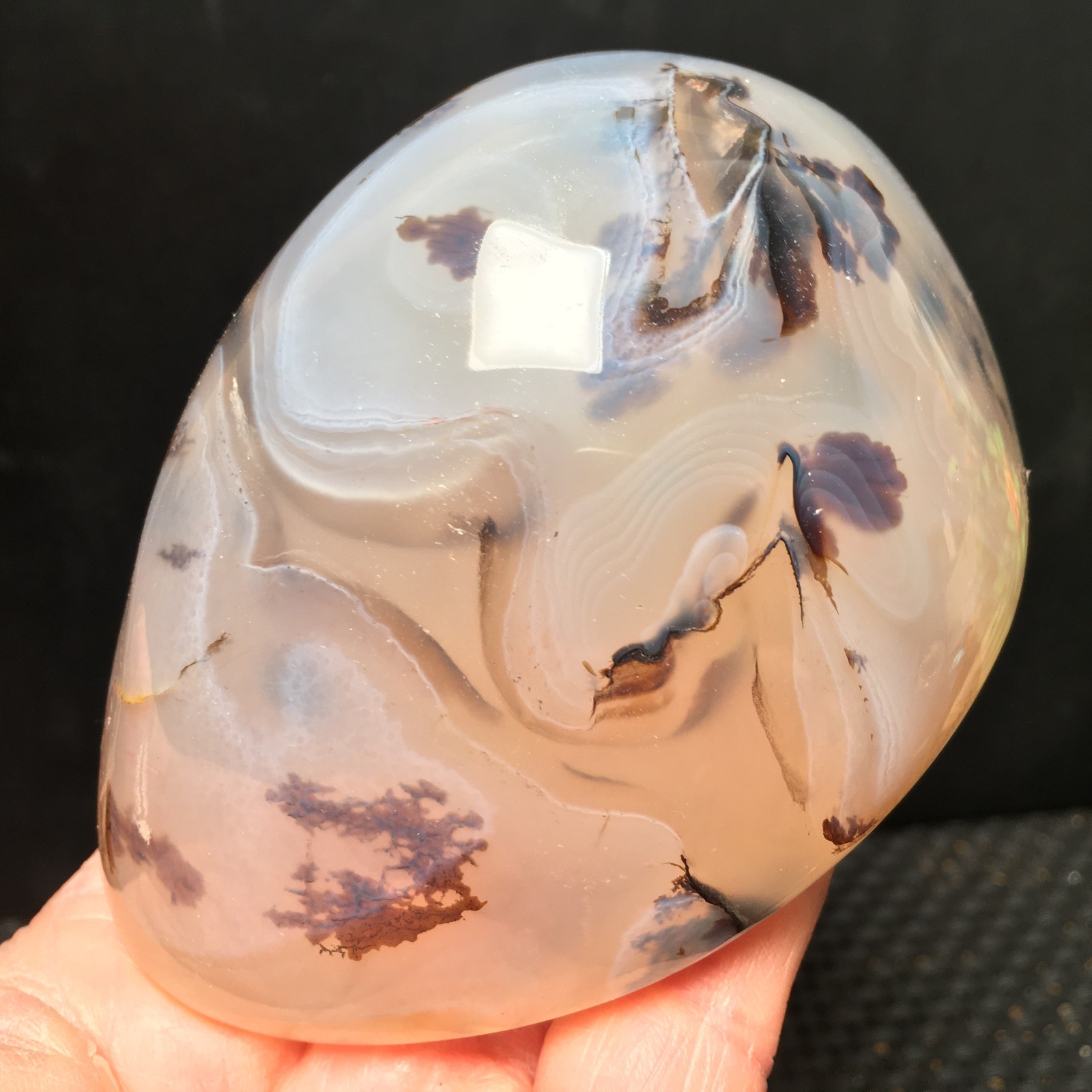 500g Natural Polished Aquatic Plants Agate Crystal Specimen fb1159