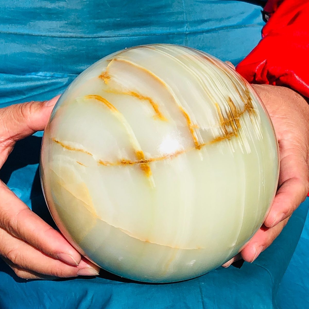 9.17LB Natural Afghan Jade Sphere Polished Crystal Healing Ball Home Reiki