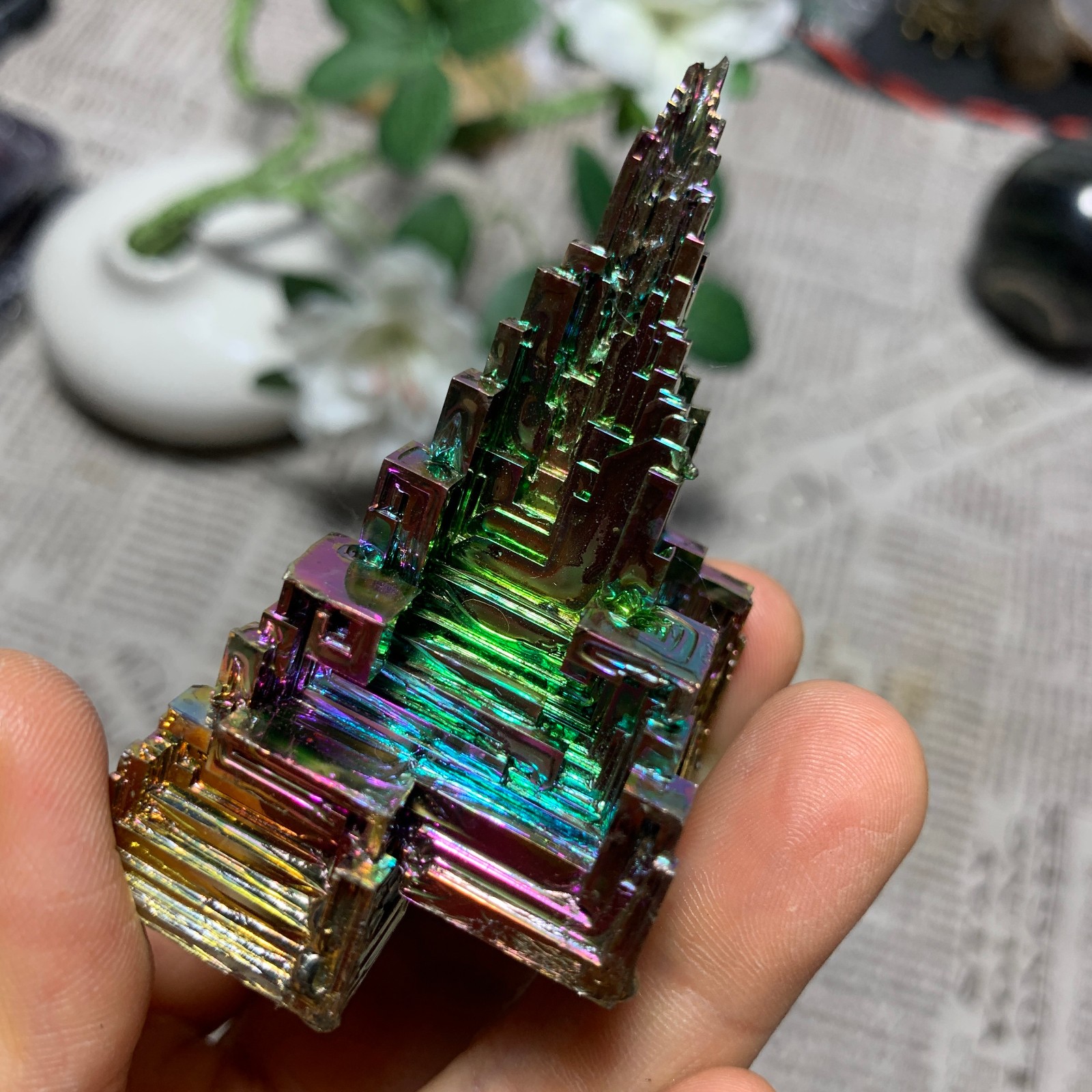 136g gram Bismuth rainbow crystal elementBi gemstone Mineral specimen