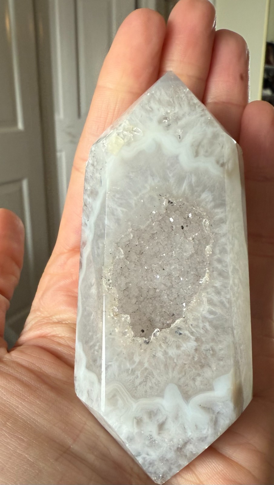 175 gram 4 inch Druzy Agate Double Terminated Point. Crystal Healing. Brazil