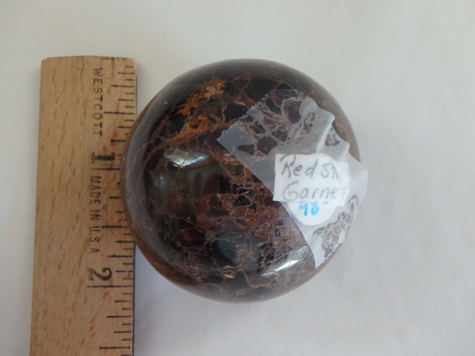 Crystal❤️✨Red Star Garnet ❤️✨$48 Sphere Polished 214.1 grams Deep Red