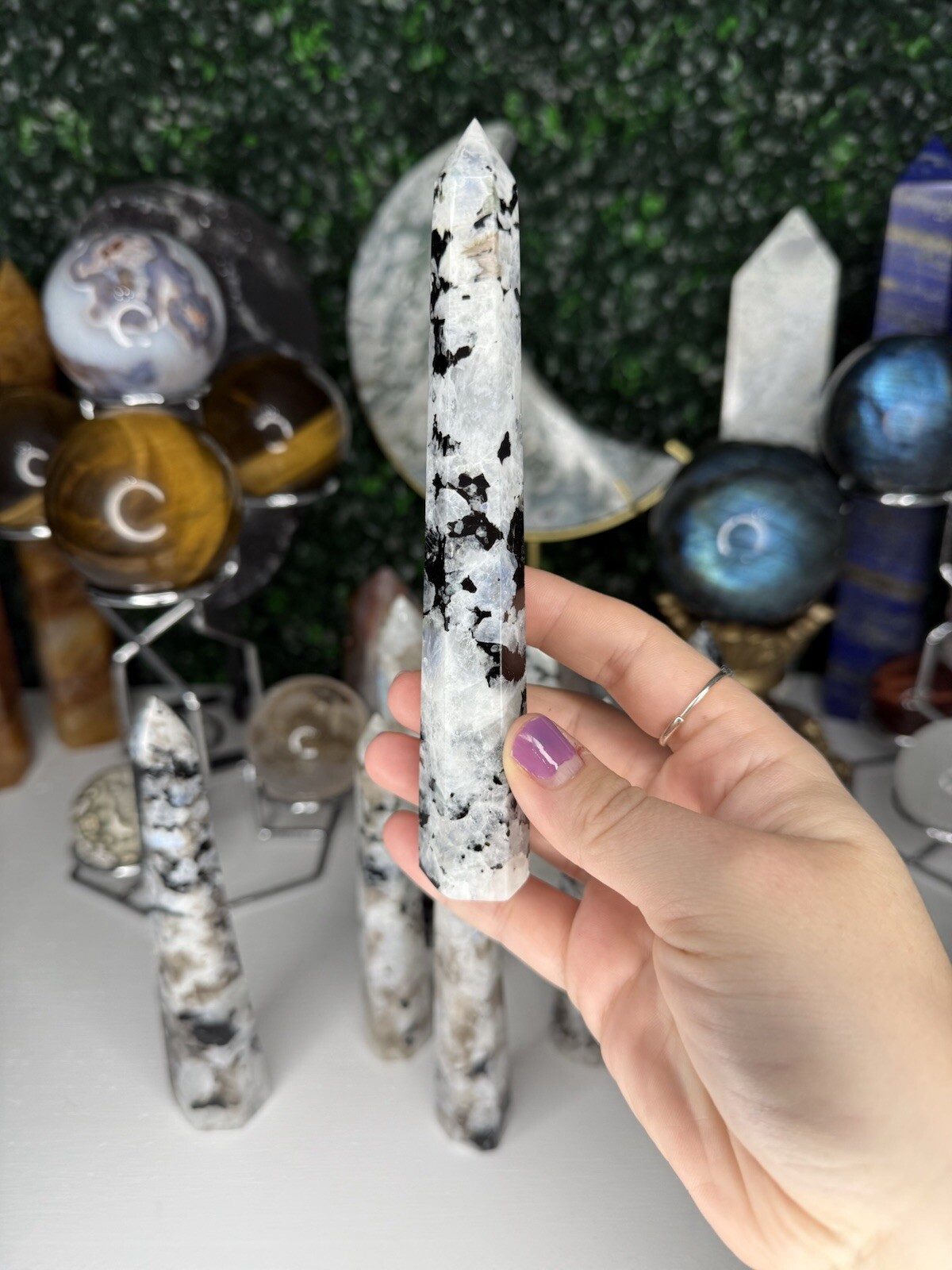 Rainbow Moonstone Towers | Crystal Towers, Flashy, Intuitively Chosen