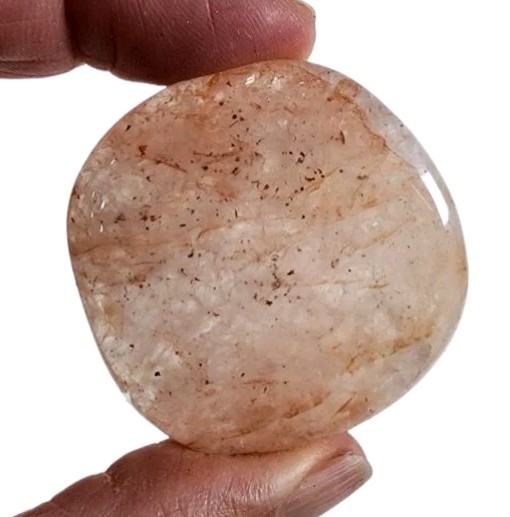 Fire Quartz Crystal with Hematite Polished Smooth Stone Brazil 30.1 grams