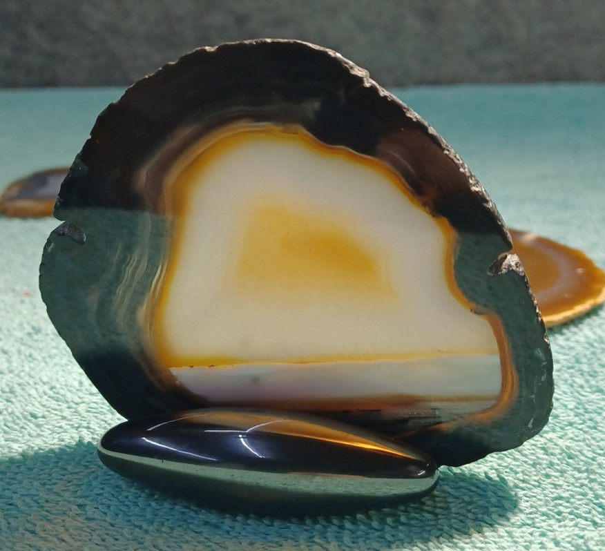 Set of 4 AGATE SLICES Quartz Crystal Geode – Gorgeous