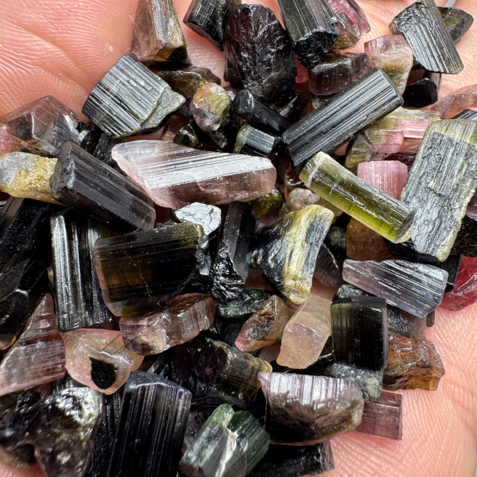 76 Gram Natural Multicolour Tourmaline Crystals Lot From Kunar Afghanistan