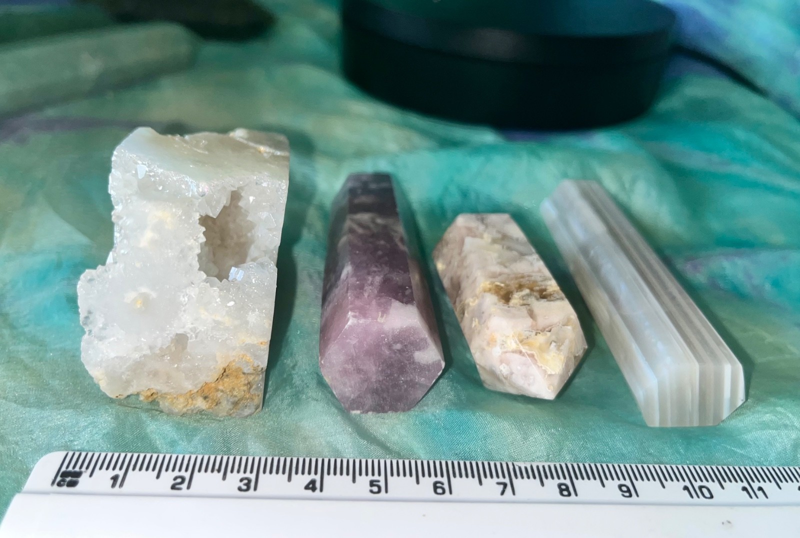 🌸 Flower Agate DT Aura Quartz Pink Tourmaline Banded Agate crystals reiki 258g