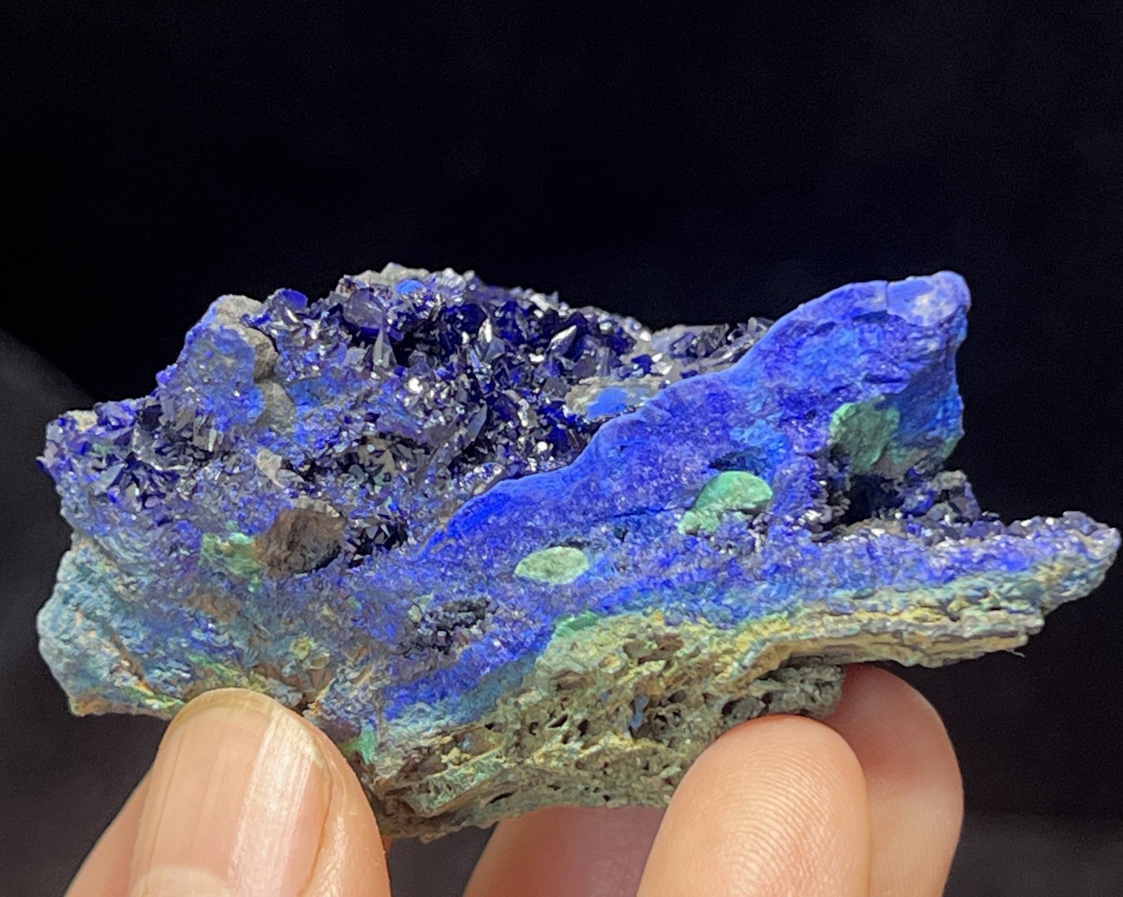 47mm SPARKLING blue Azurite with Green Malachite, Natural Mineral Specimen