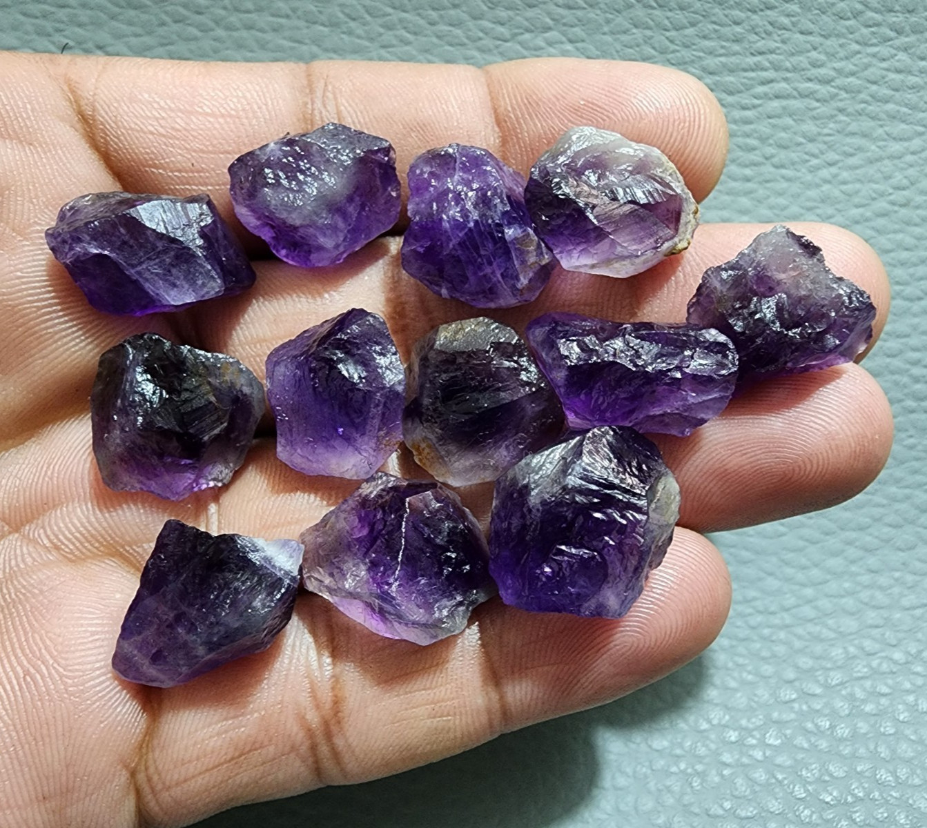 12 Pcs Excellent Purple Amethyst Rough Gemstone Raw Size 18-20 MM Crystal Rough