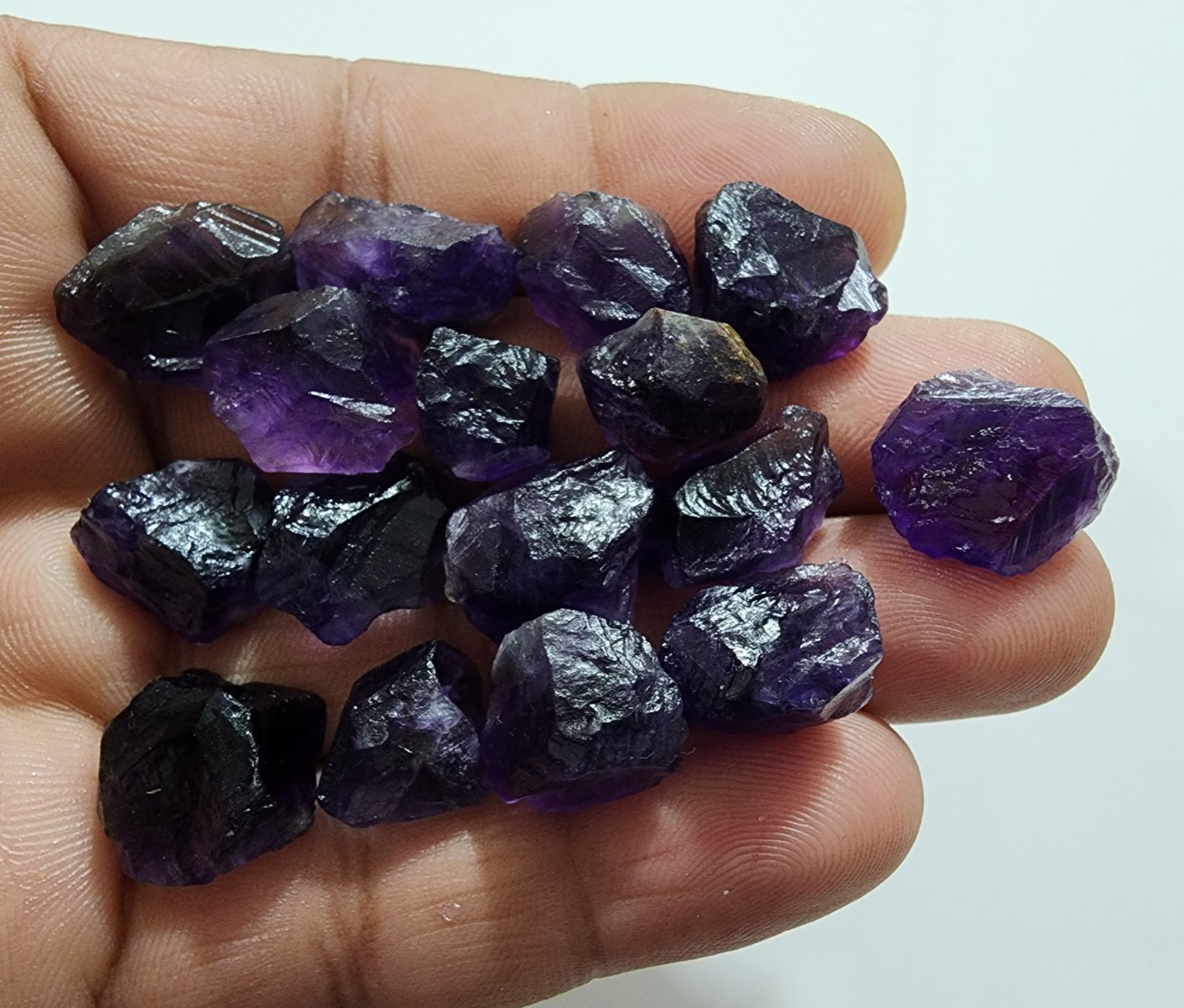 16 Pcs African Purple Amethyst Rough Gemstone Raw Size 14-17 MM Crystal Stones