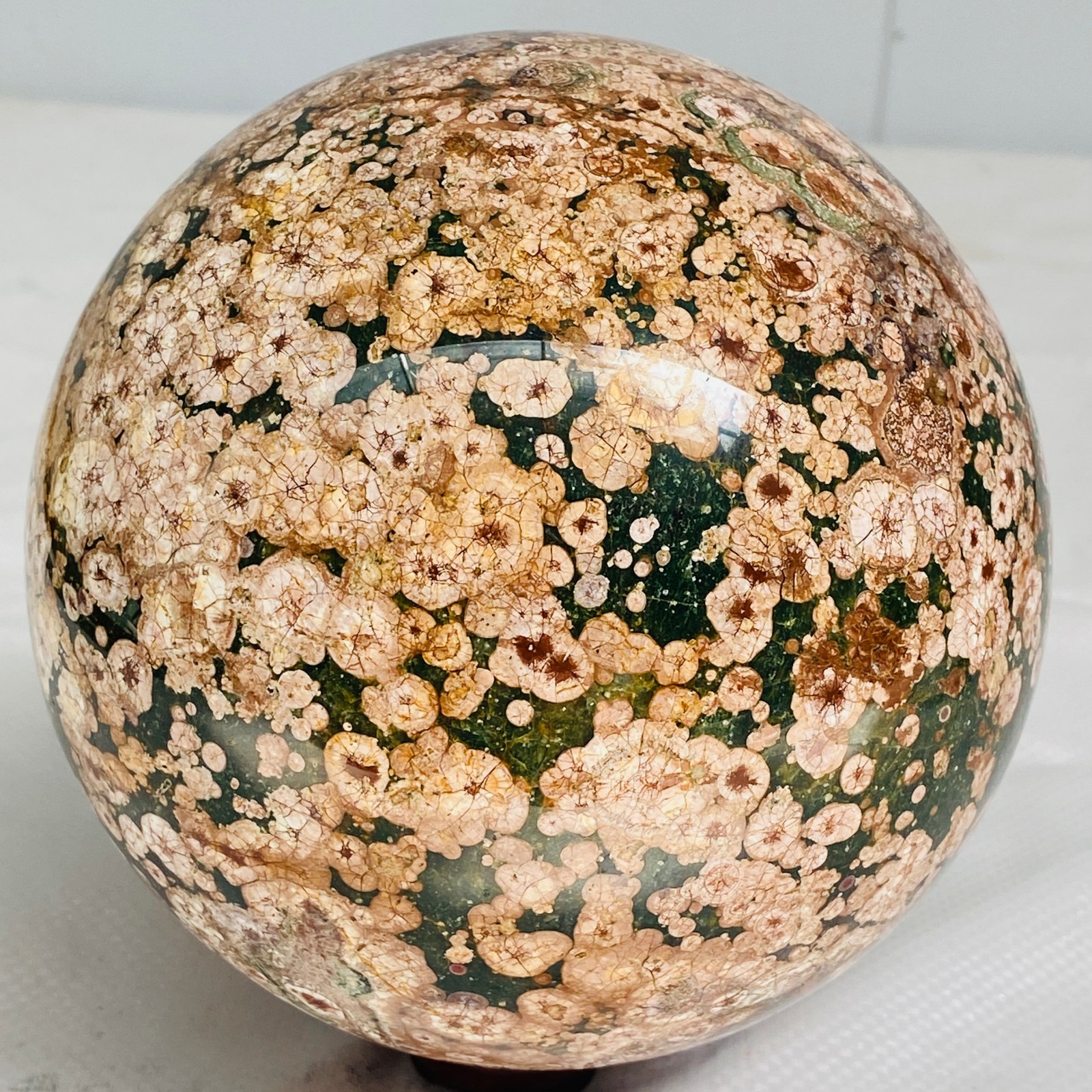 Natural Polished Pink cherry blossom agate BALL Madagascar 3680G ( 8.11LB )