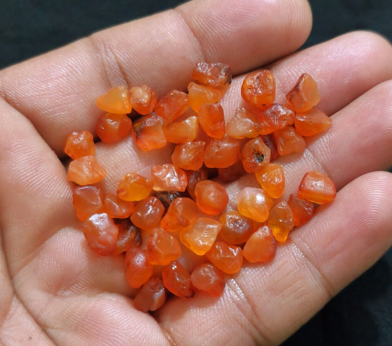 Unique A+ Orange Carnelian Raw 48 Pcs Lot Size 6-7 MM Carnelian Gemstone Jewelry