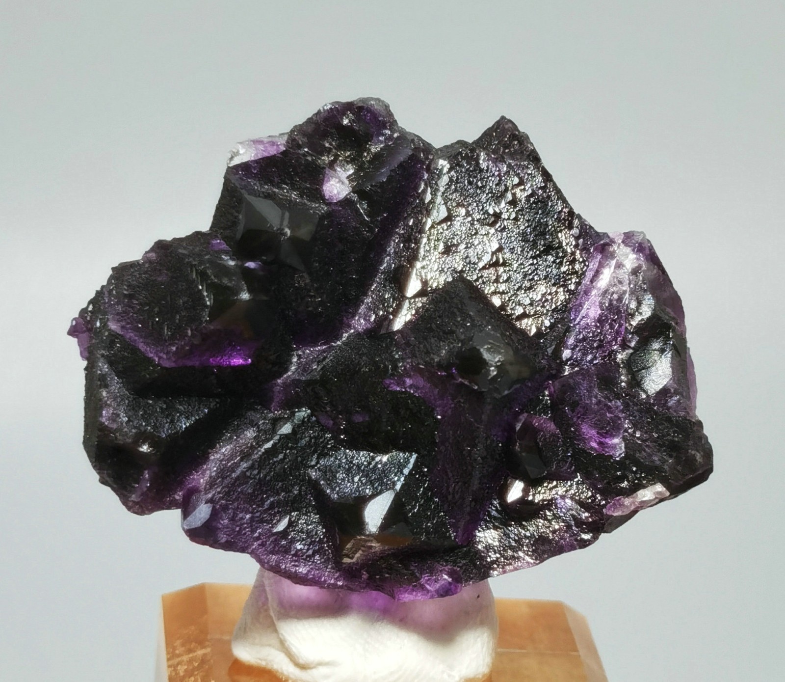 Rare Natural Purple Octagonal Fluorite Mineral Specimen China