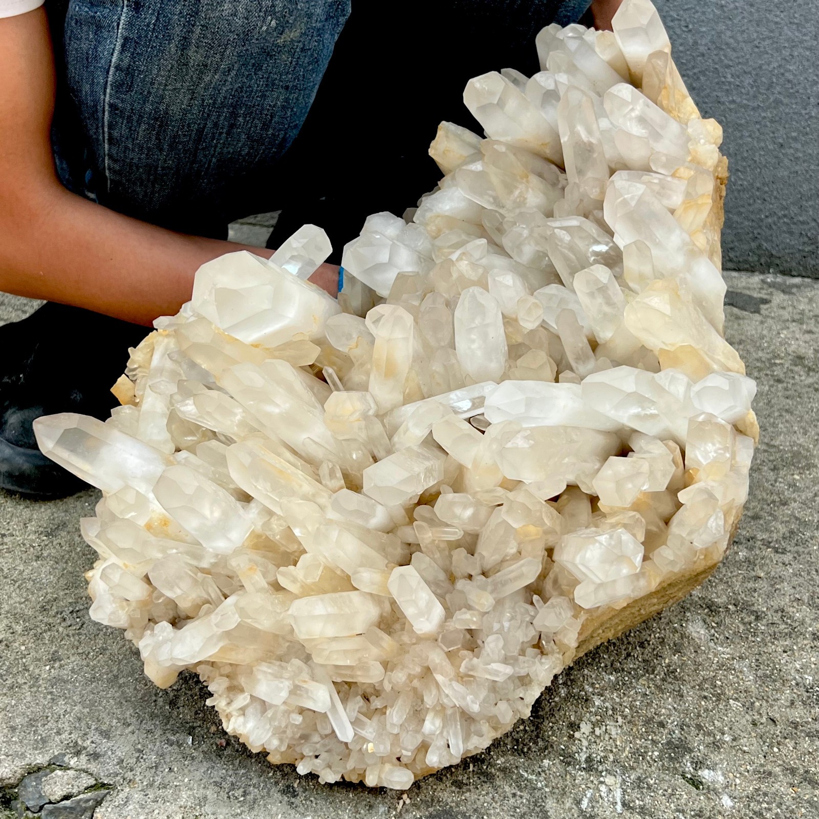 54LB New Find white Phantom Crystal Quartz Cluster Mineral Specimen Healing