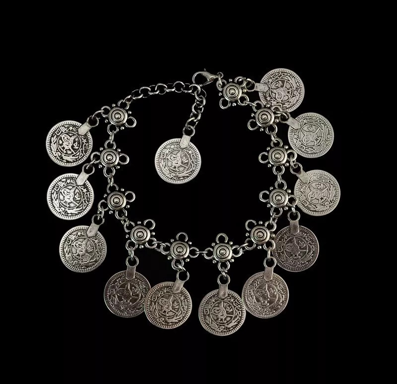 Women’s Fashion Jewelry Bohemian Silver Tassel Coins Anklet Bracelet 1PC