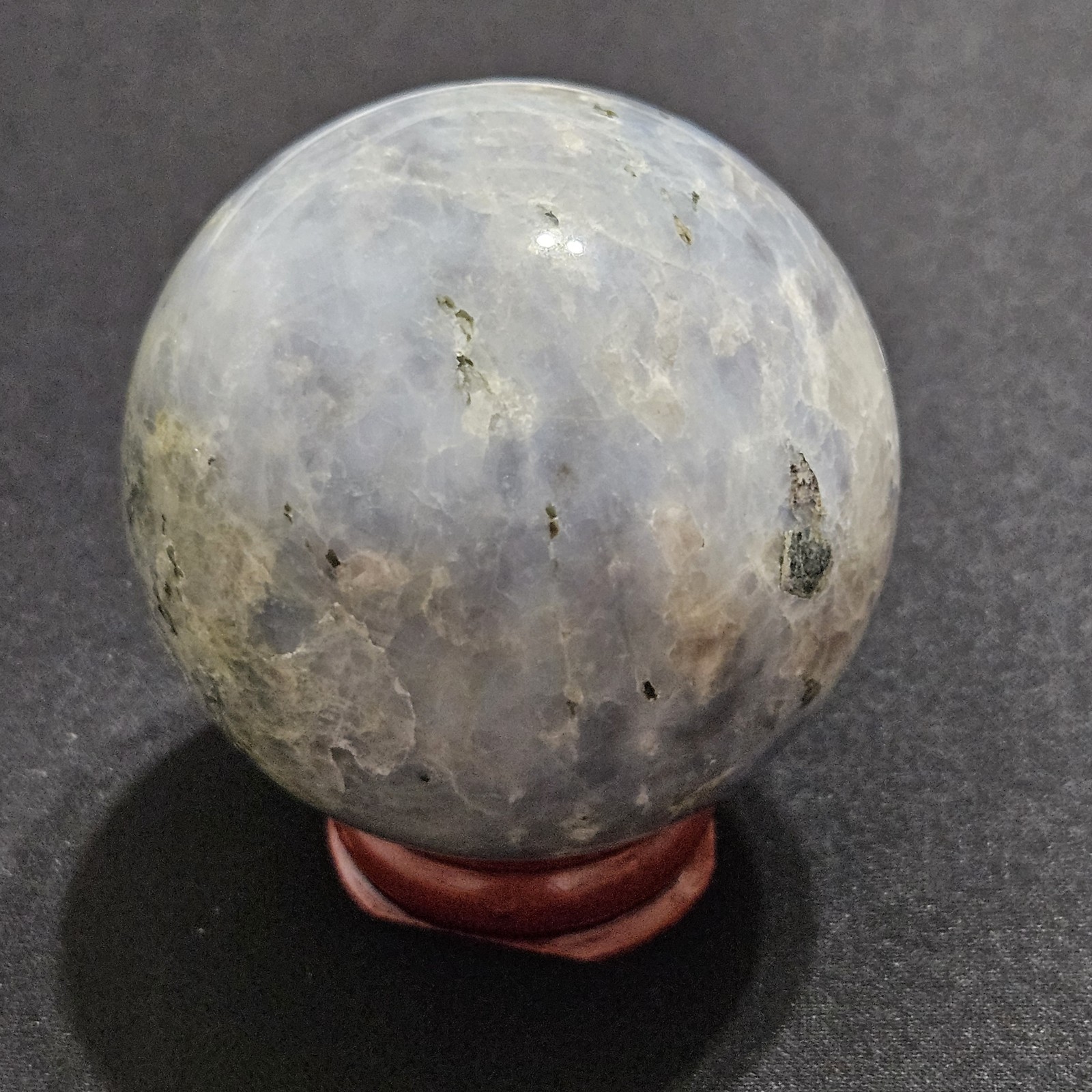 Natural Blue Calcite, Caribbean Calcite Crystal Mineral Sphere Crystal Ball 205g