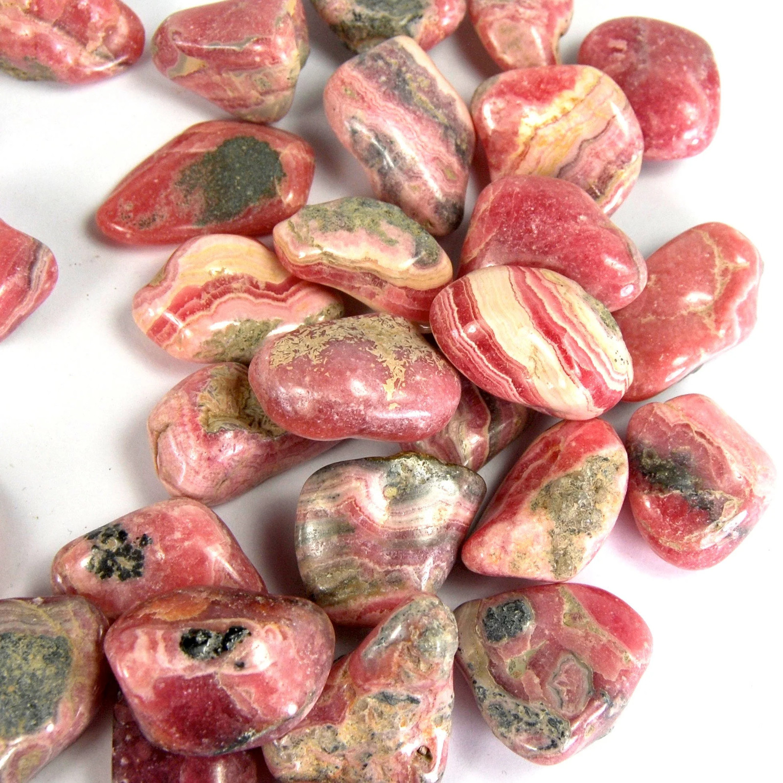 Genuine Rhodochrosite Crystal Tumbled Stones, Argentina