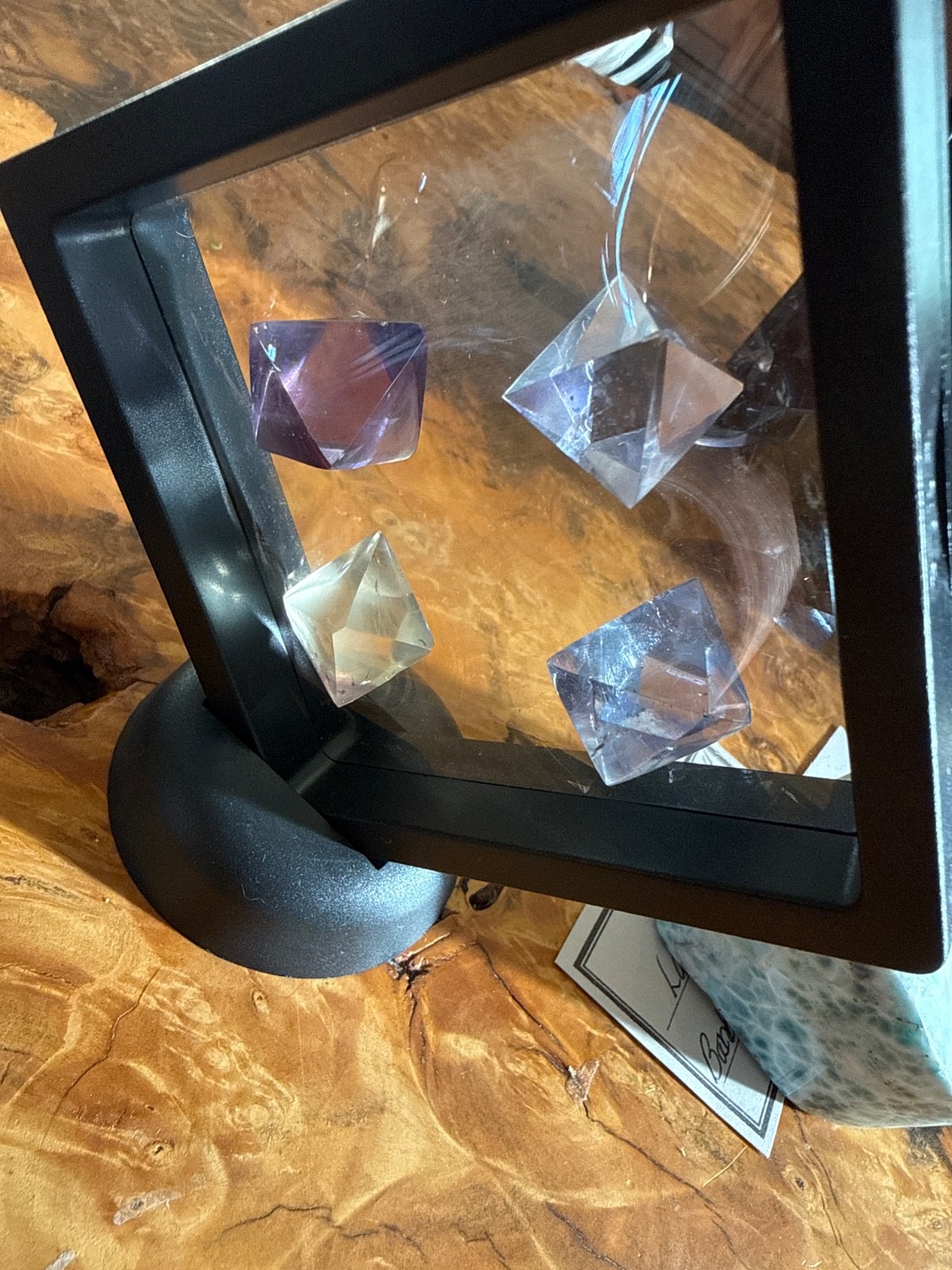 Set of 4 Fluorite Cleved Crystal Mineral Specimen Polished