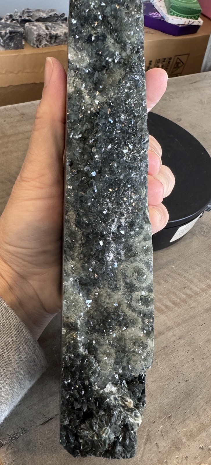 8th Vein ocean jasper druzy Tower 9.5” H