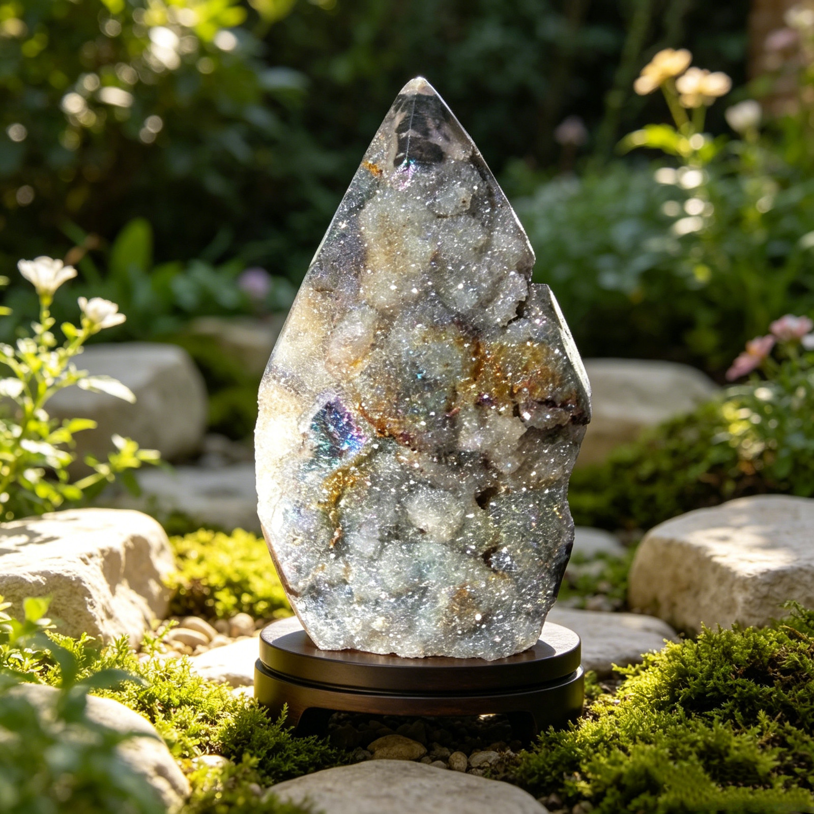 Angel Aura Sphalerite Crystal Cluster Chunk Tower Ornament Witch Altar Decor