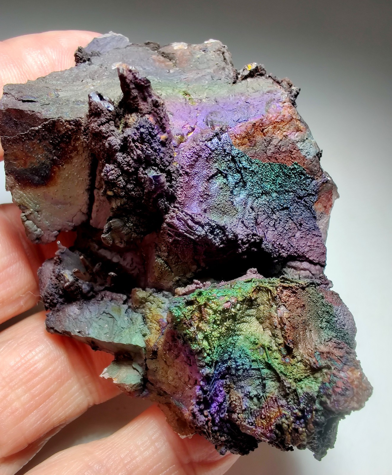 Skittles Hematite on Quartz, very nice. Graves Mountain, Georgia. 145 grams.