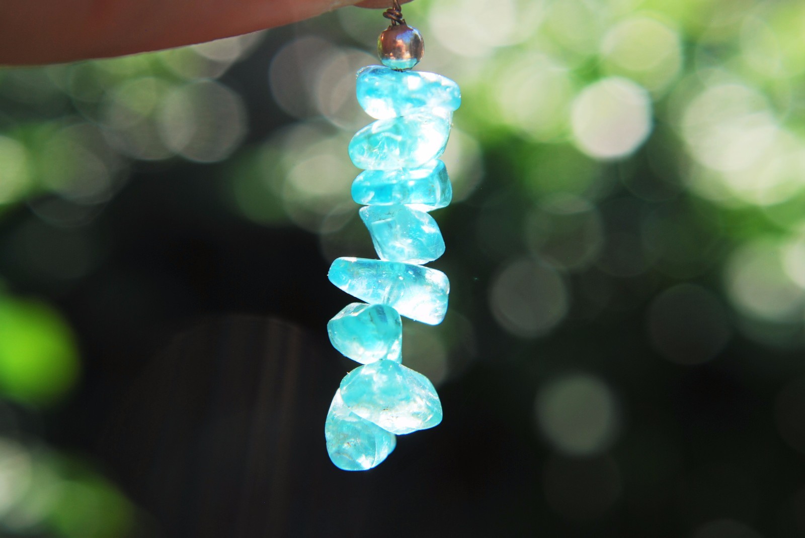 CHARGED Blue Apatite Crystal Chip Earrings REIKI Energy! ZENERGY GEMS™