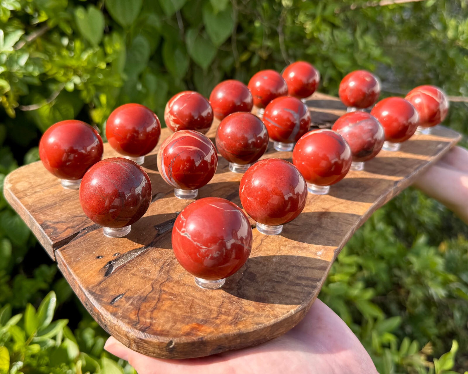Red Jasper Crystal Sphere & Stand, 1.5″ Polished Red Jasper Sphere (Root Chakra)