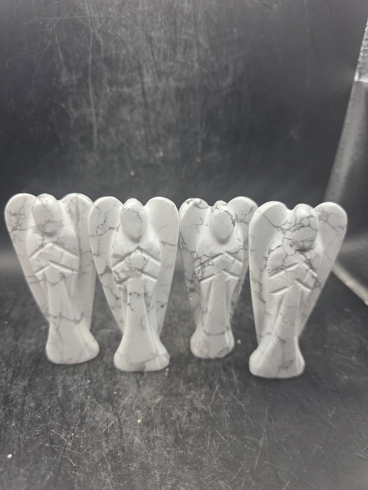 Howlite gemstones angel! 3 inches tall, 1.6 ounces!