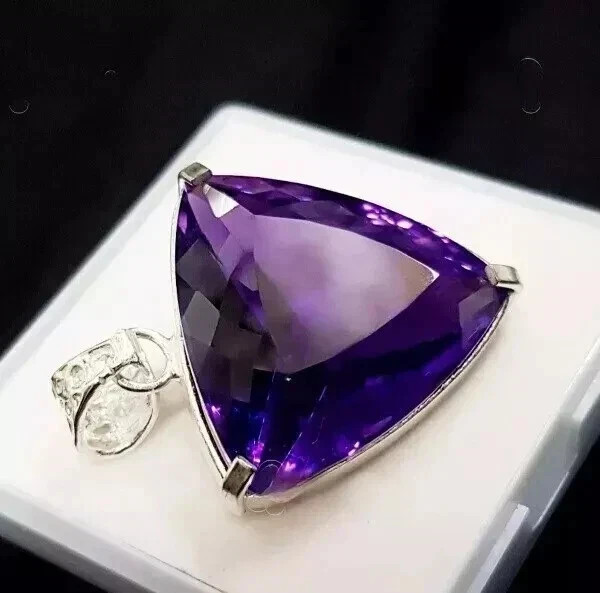 51.20 Ct+ Natural Purple Amethyst 925 Sterling Silver Pendant Gemstone
