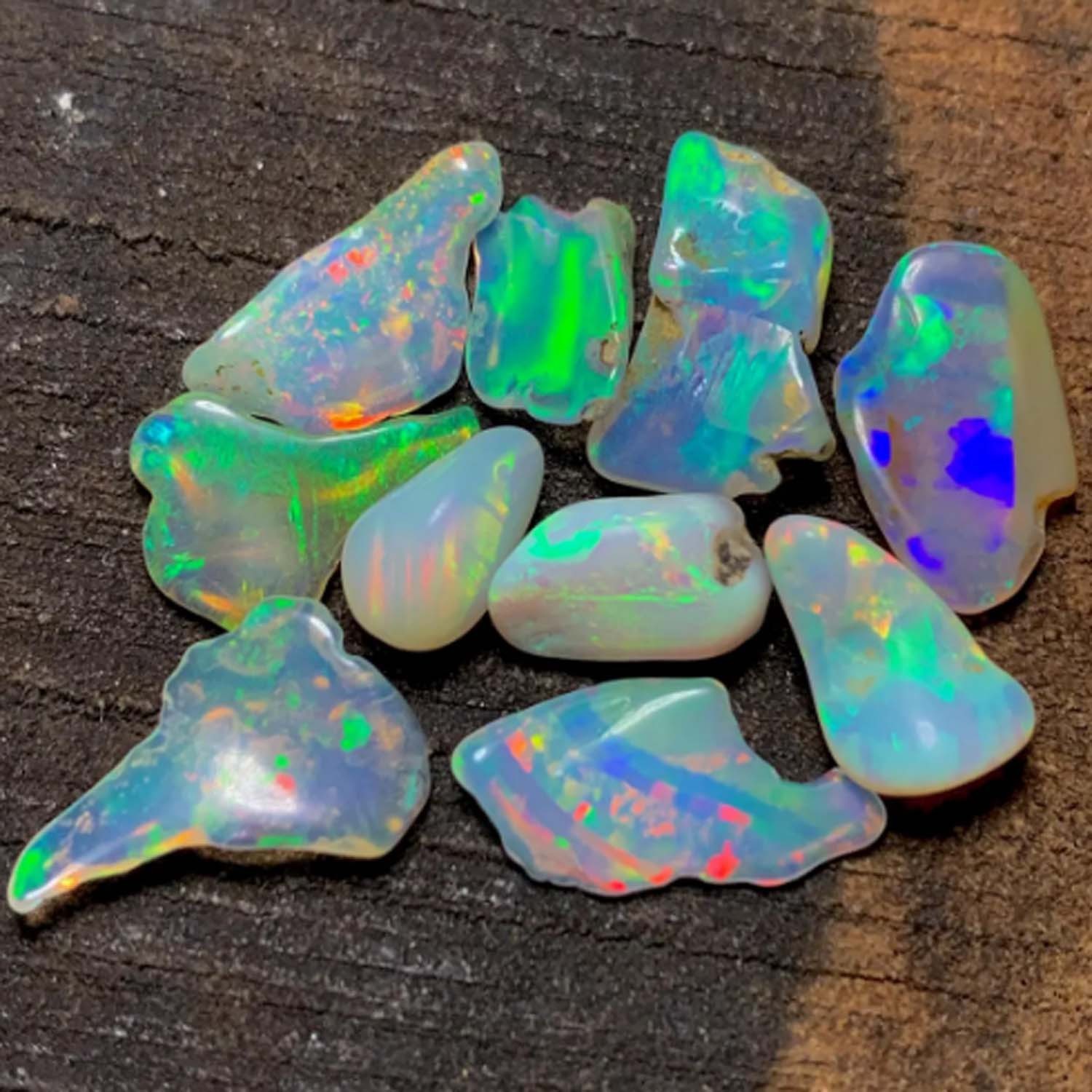 05 Pcs Ethiopian Raw Opal Healing Polished Fire Stone Crystals Rough 08 to 13 mm