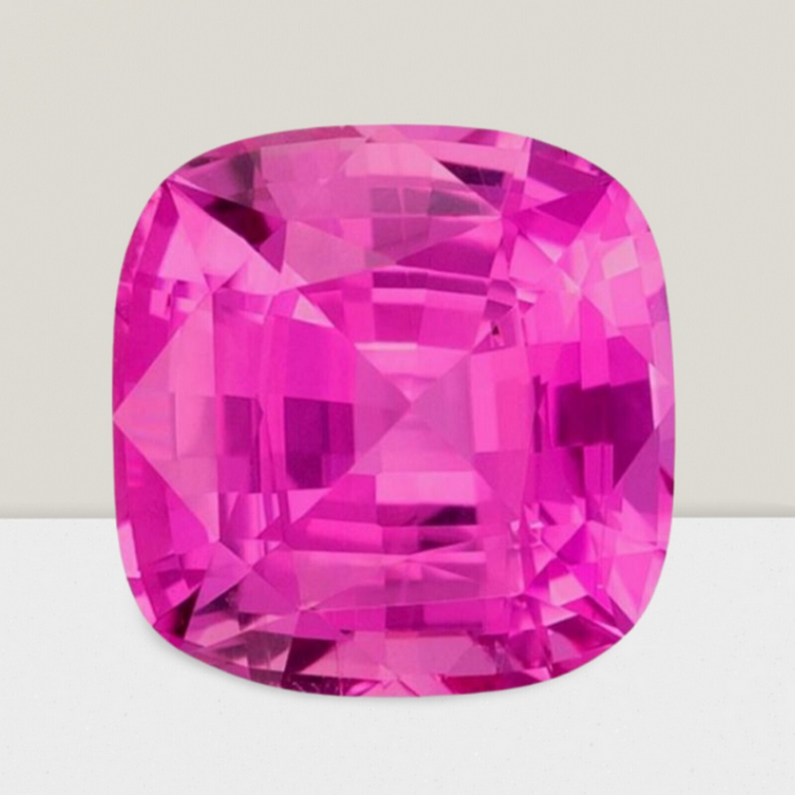 Pink Sapphire Cushion Cut Gemstone 3 Cts – 9 mm Flawless Loose Gem