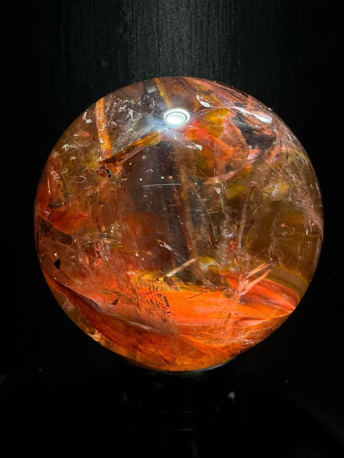 110mm collection Natural Red koi carp Quartz tourmaline Crystal Ball Sphere