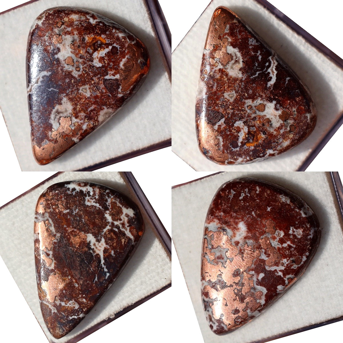 4 Pcs Natural Copper Dolomite Hi-Grade Collectible Teardrop Crystal Specimens