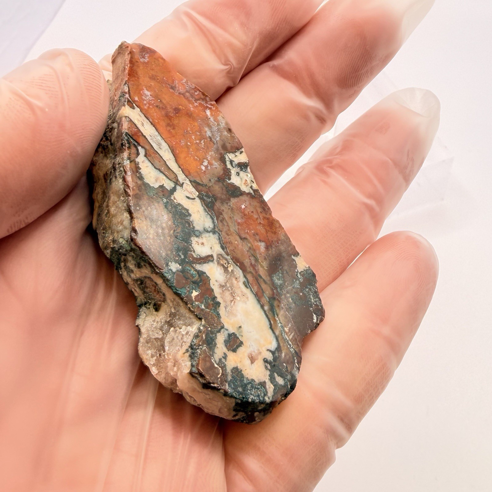 Moroccan Jasper Agate Specimen 3 in Polished Brecciated Jasper Slab 1.25 oz