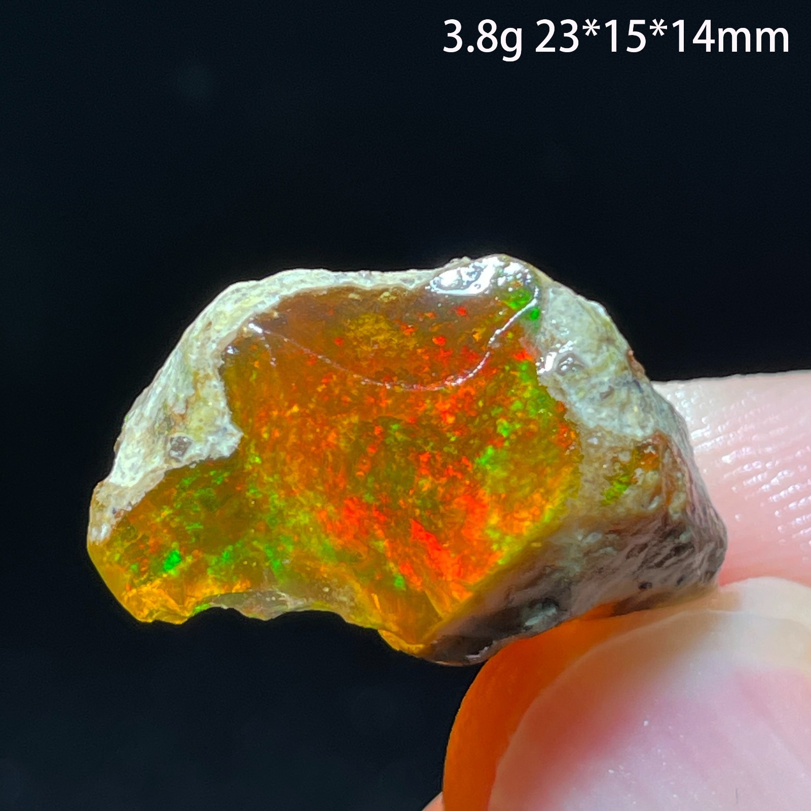 Natural Colorful Ethiopia Opal (Need water) Gem Mineral Specimen (Need lighting)