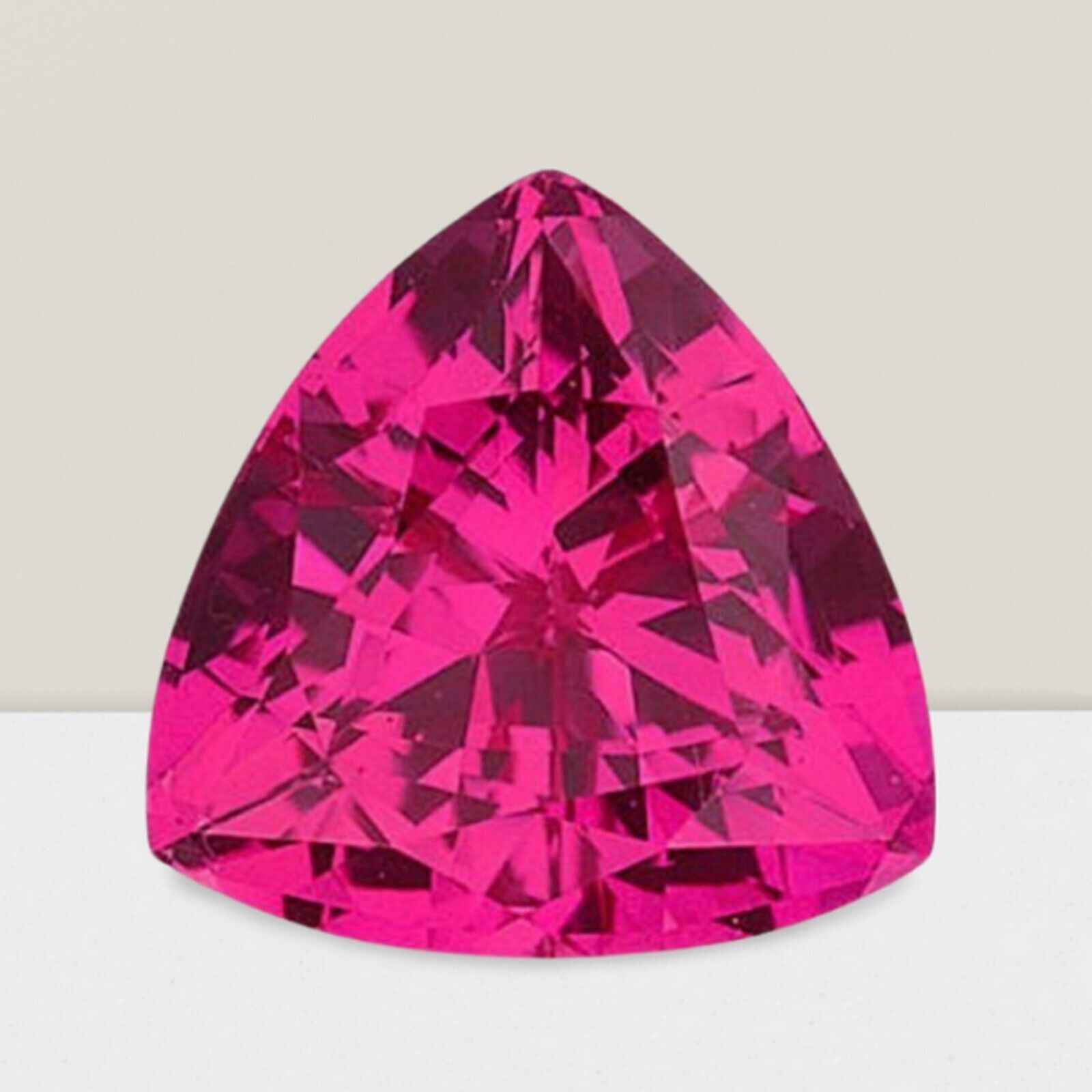 Rubellite Trillion Cut Gemstone 2.5 Cts – 10 mm Flawless Loose Gem