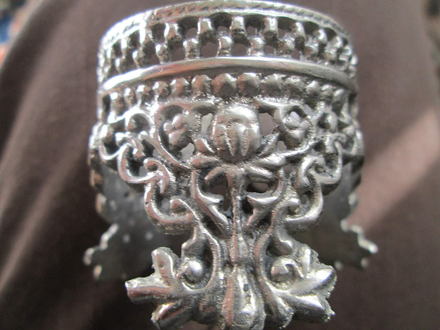 Solid Brass Pewter Finish Gemstone Sphere Holder/Display, Stand, 1.5″ Dia.