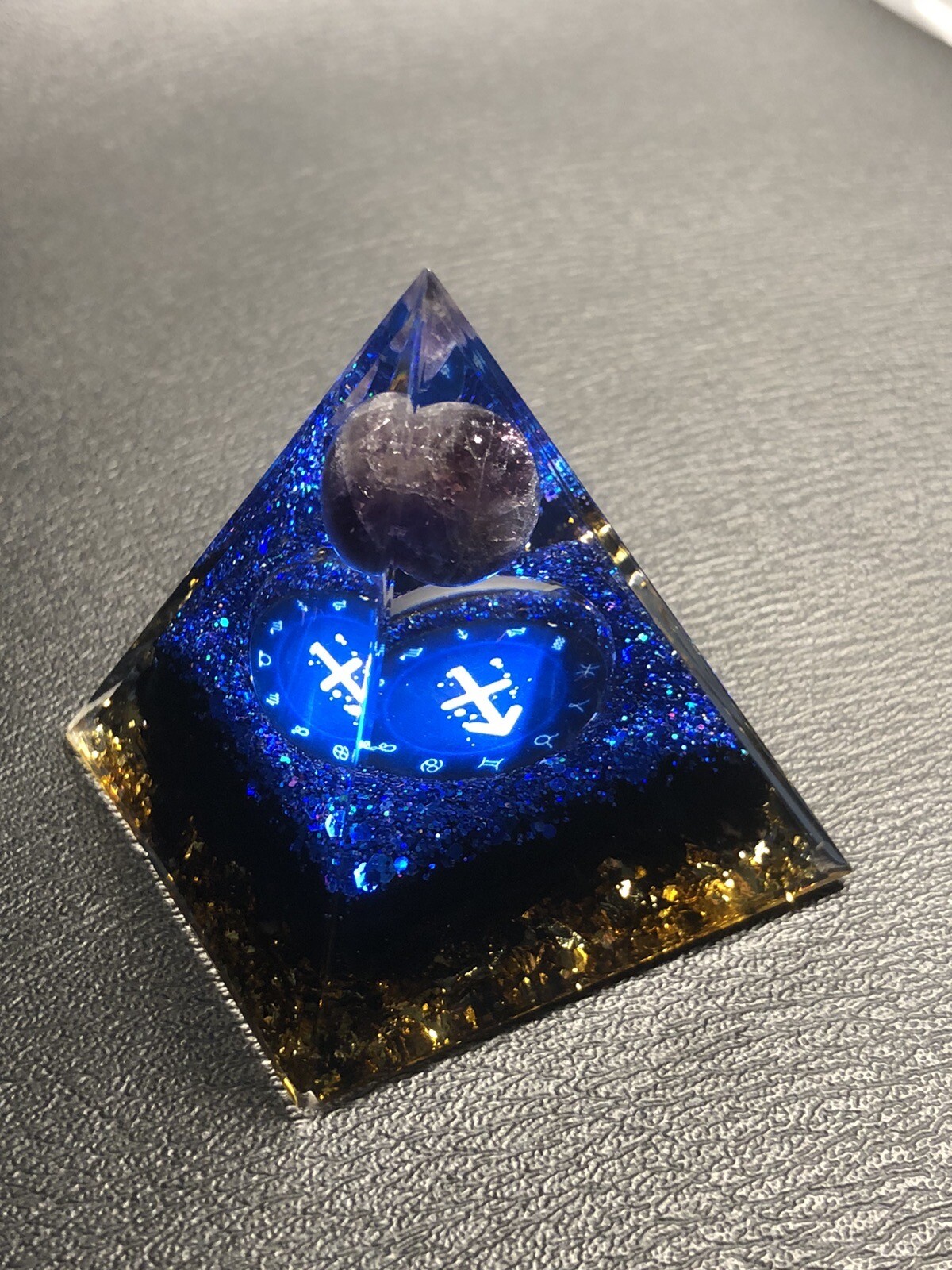 Sagittarius Orgonite Natural Pyramid Stone Crystal Energy Healing Reiki Chakra