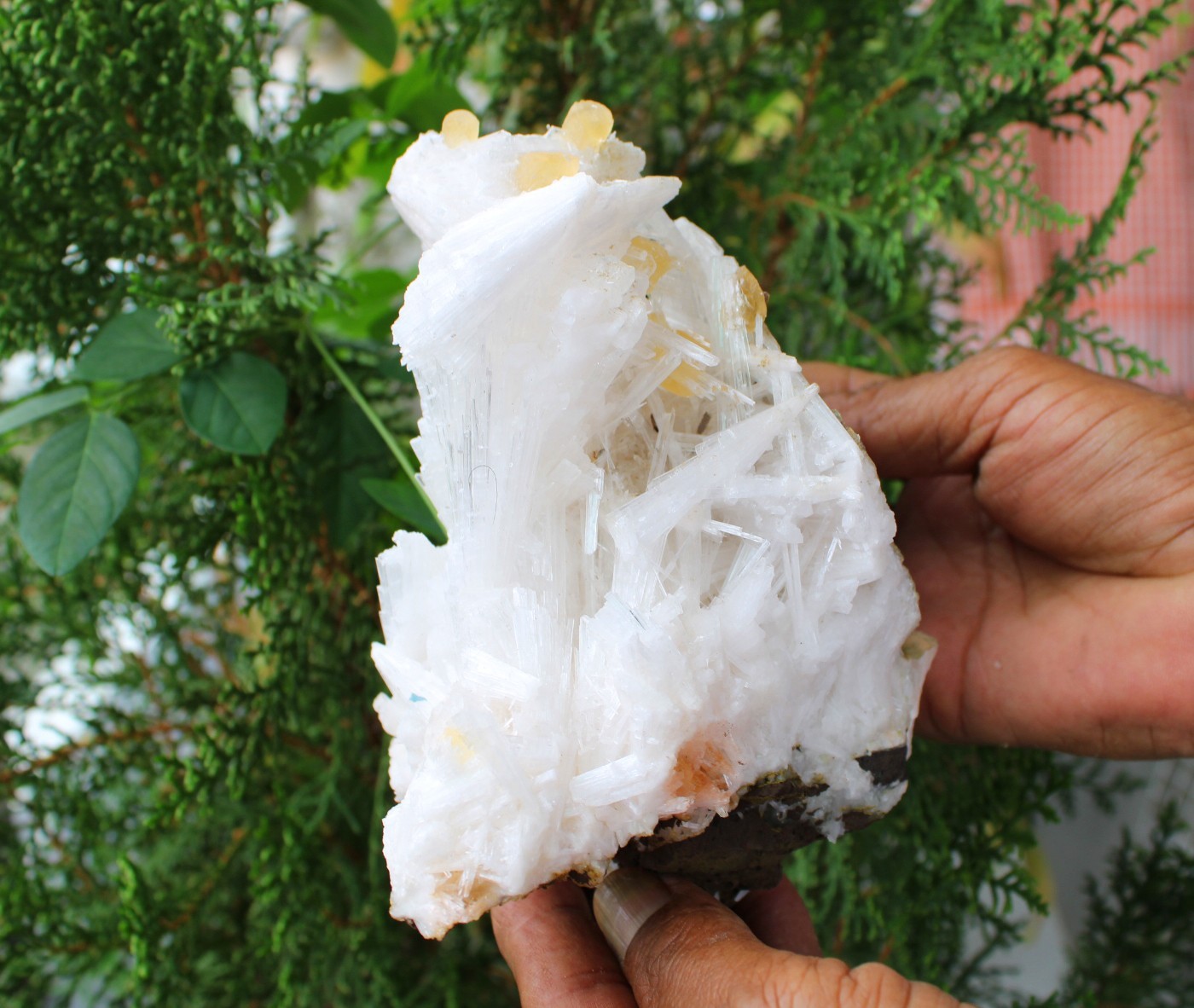 Calcite Crystals On Scolecite Formation On Matrix Minerals Specimen