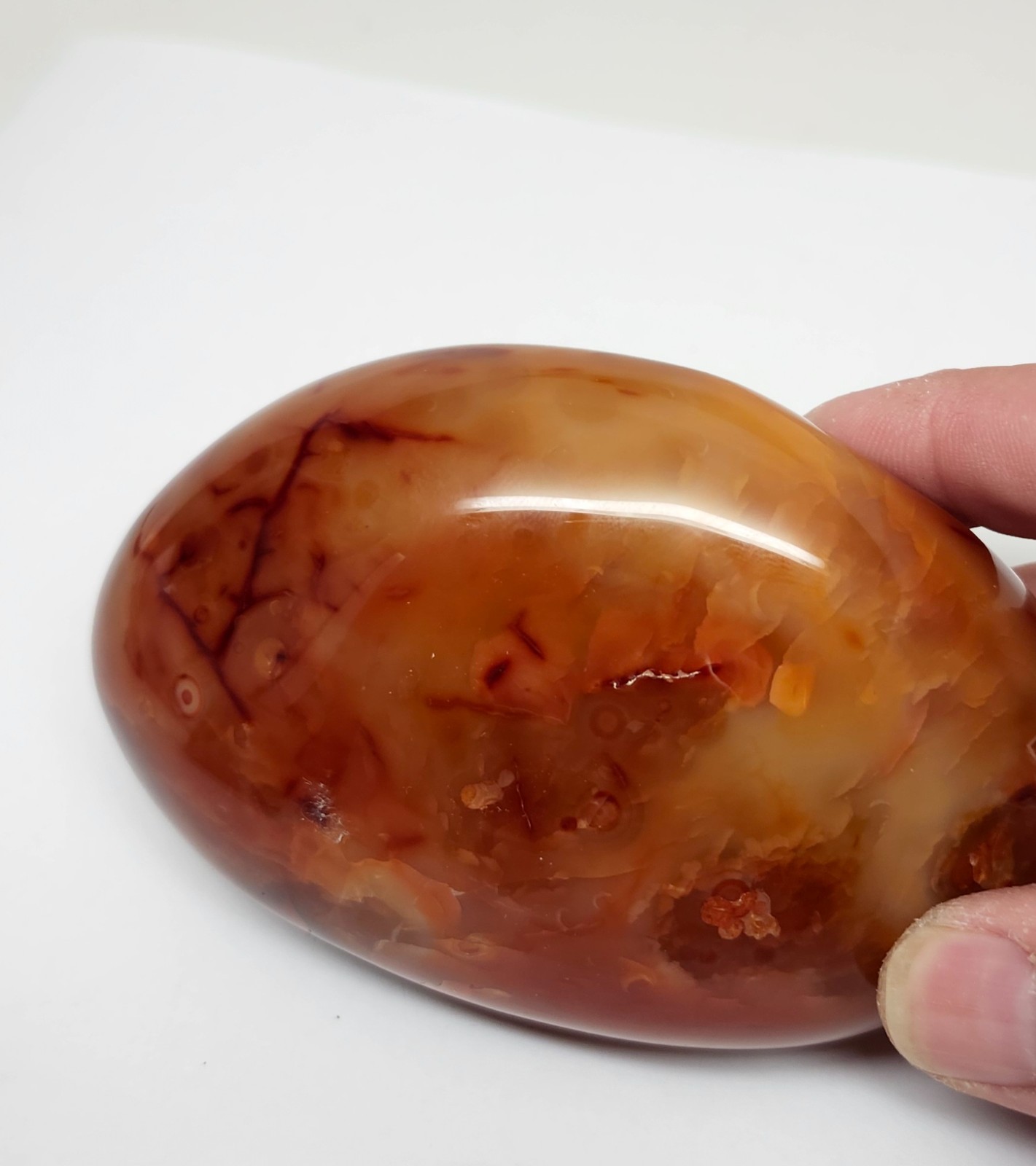 523g Carnelian Agate crystal specimen orange chalcedony chalcedony red iron