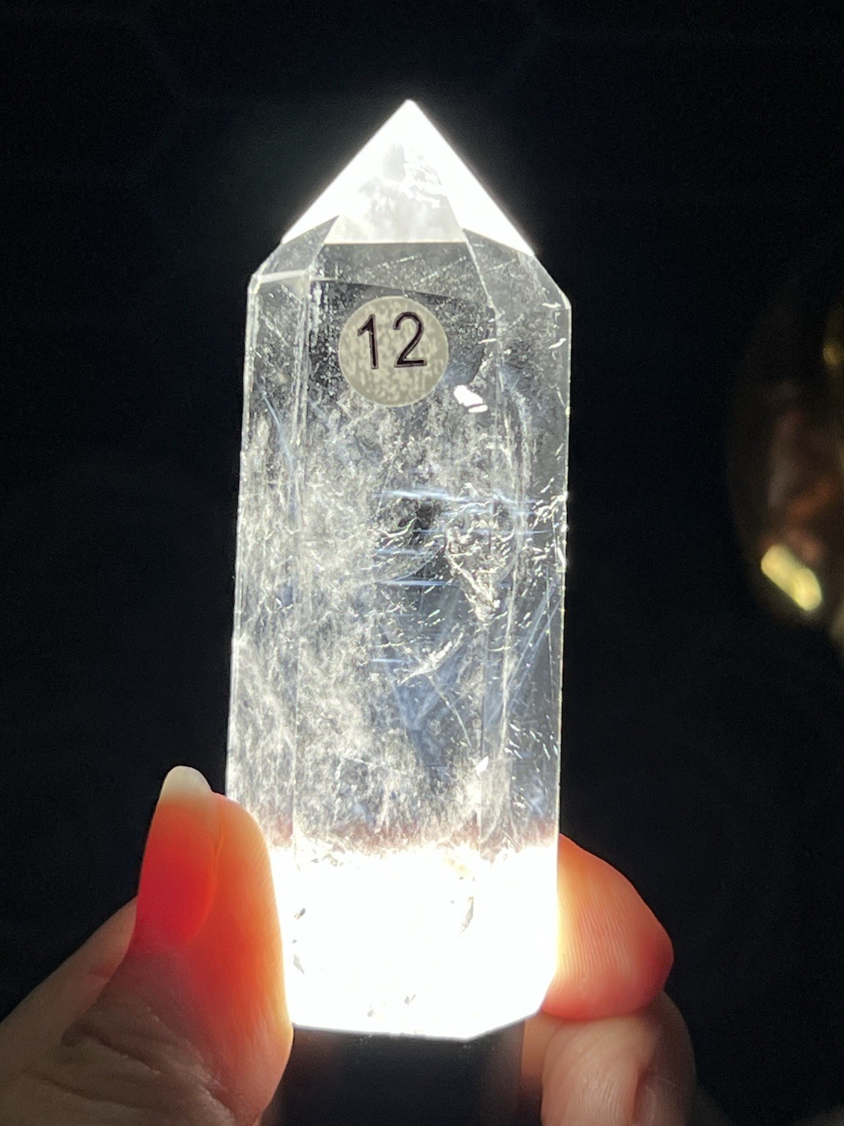 Natural Blue needle Clear Quartz HQ Points Free Ship & Gift