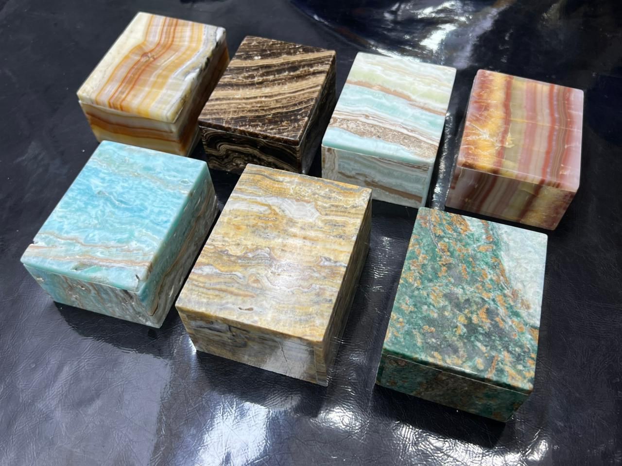 7 Box Natural Gemstone Lot Mixed Stones Crystal Collection Wholesale Lot