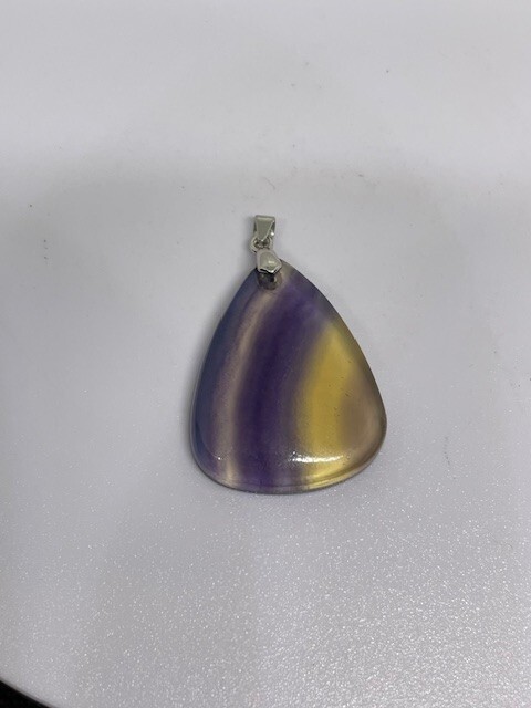 Rainbow / Banded Fluorite Pendant – Crystal – #2