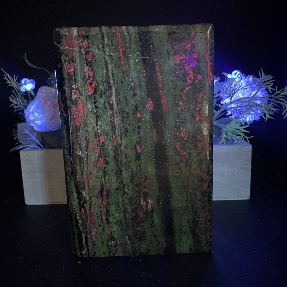 5.3LB 7.8″ Natural Ruby In Zoisite Book Carved Crystal Quartz Healing Decor Gift