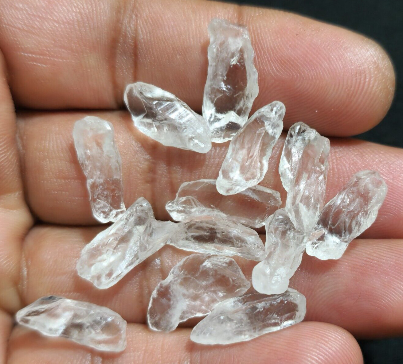 AAA+ Wonderful Crystal Quartz Raw 13 Pcs Lot Size 16-20 MM Rough Loose Gemstone