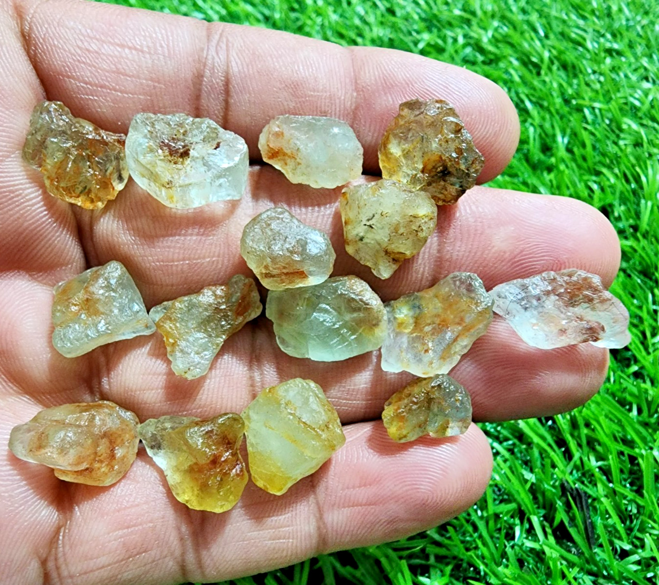 Aquamarine Helidore Gemstone Rough 15Pcs Lot 9-15mm Aquamarine Raw Stones Bulk